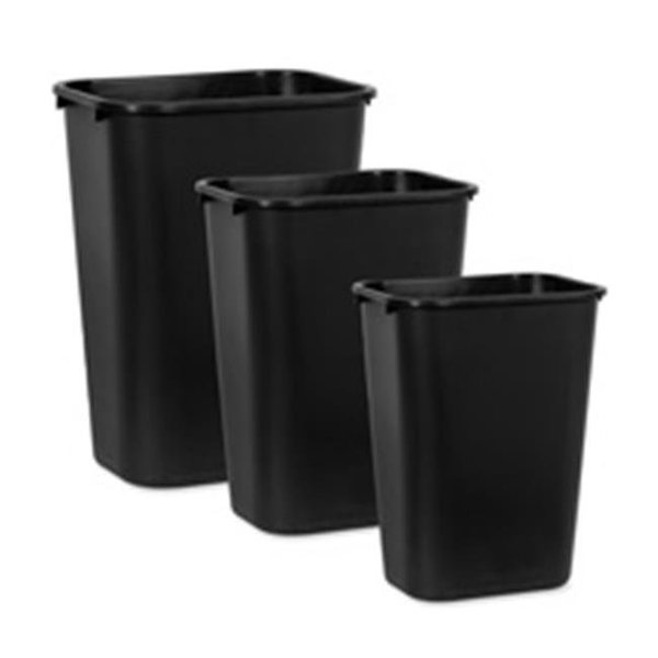 Eat-In Rectangular Wastebasket- 13 Qt- 8-.25in.x11-.38in.x12-.2in.- Black EA875190